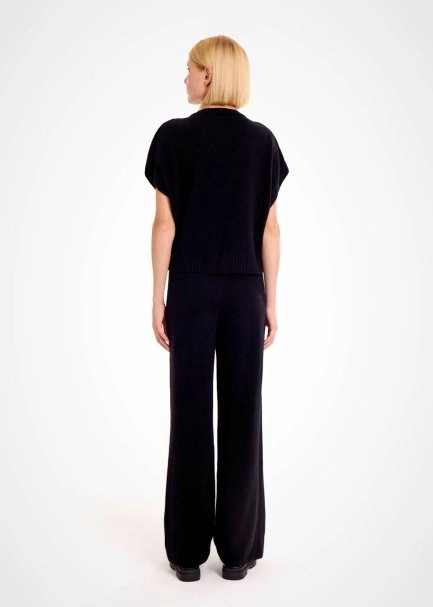 BLACK CASHMERE KNIT TOP - 5