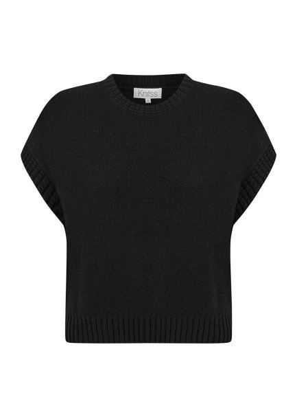 BLACK CASHMERE KNIT TOP - 6