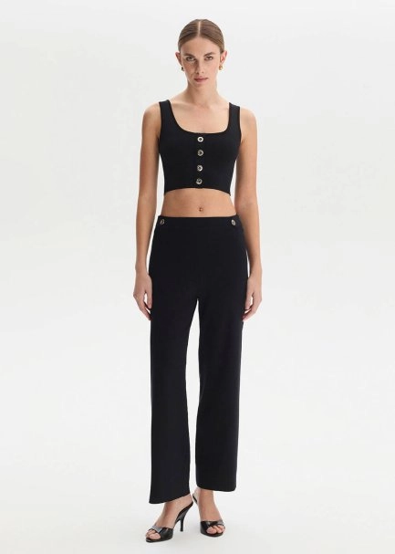 Black Crop Knıt Top - 3