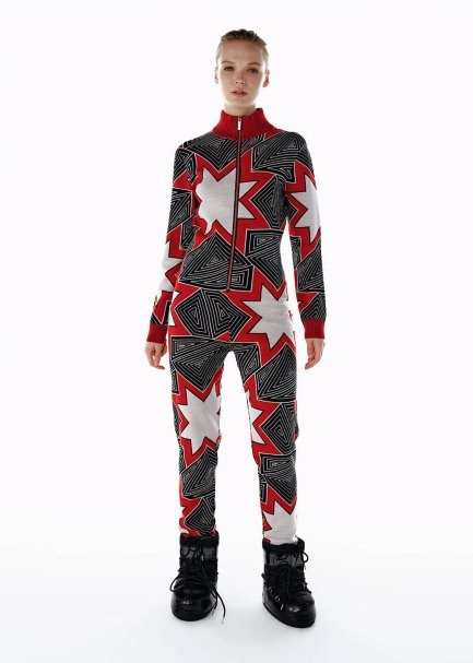 BLACK ICONIC APRÈS SKI STAR PATTERNED KNIT JUMPSUIT - 3