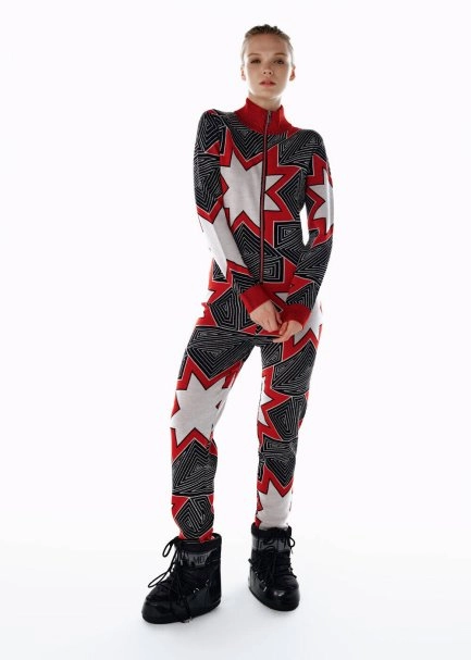 BLACK ICONIC APRÈS SKI STAR PATTERNED KNIT JUMPSUIT - 4
