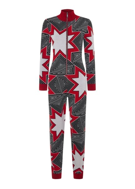 BLACK ICONIC APRÈS SKI STAR PATTERNED KNIT JUMPSUIT - 6