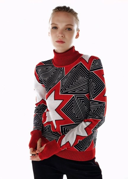 BLACK ICONIC APRÈS SKI STAR PATTERNED KNIT TOP - 3