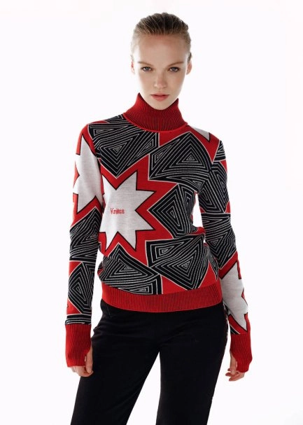 BLACK ICONIC APRÈS SKI STAR PATTERNED KNIT TOP - 4