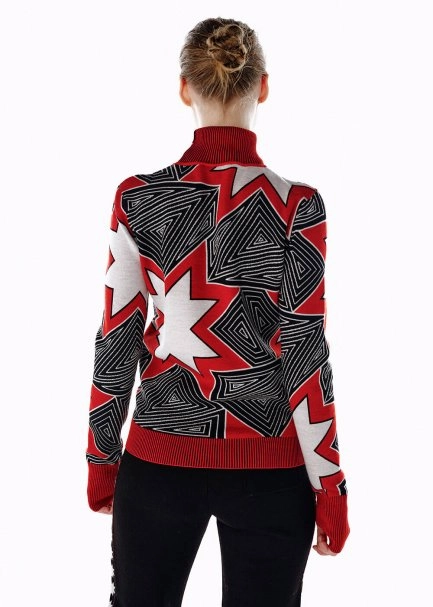 BLACK ICONIC APRÈS SKI STAR PATTERNED KNIT TOP - 5