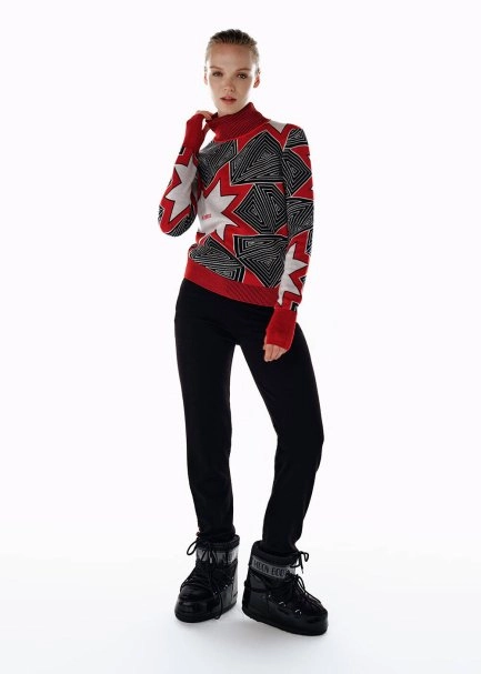 BLACK ICONIC APRÈS SKI STAR PATTERNED KNIT TOP - 2