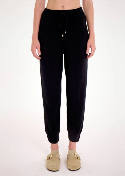 Black Knıt Jogger Pants - 1