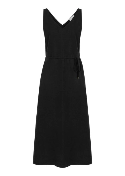 BLACK LINEN DRESS - 6