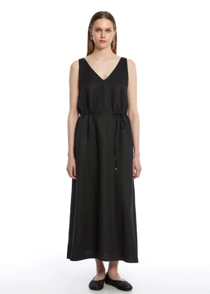 BLACK LINEN DRESS - 1