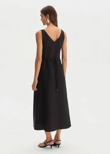 BLACK LINEN DRESS - 5