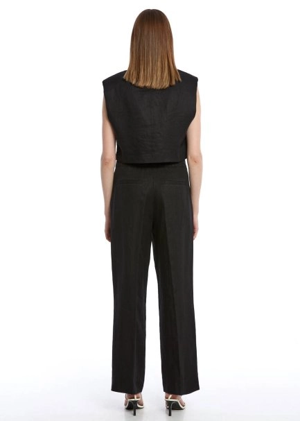 BLACK LINEN PANTS - 5