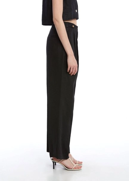BLACK LINEN PANTS - 4