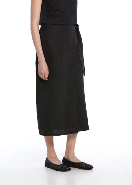 BLACK LINEN SKIRT - 3