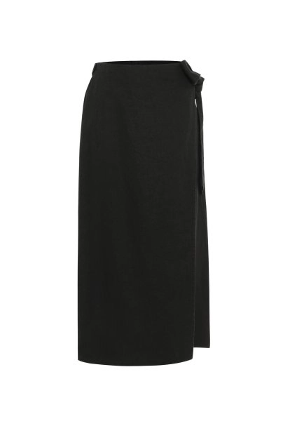 BLACK LINEN SKIRT - 6
