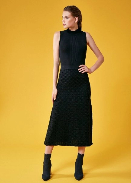 Black Lurex Knit Sock Booties - 5