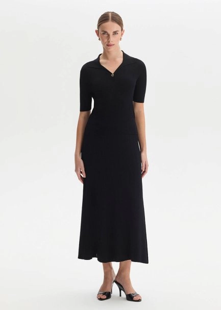 Black Polo Neck Knıt Top - 2