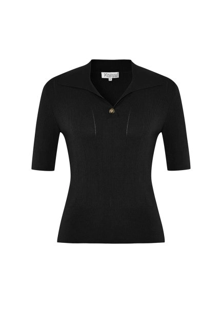 Black Polo Neck Knıt Top - 6