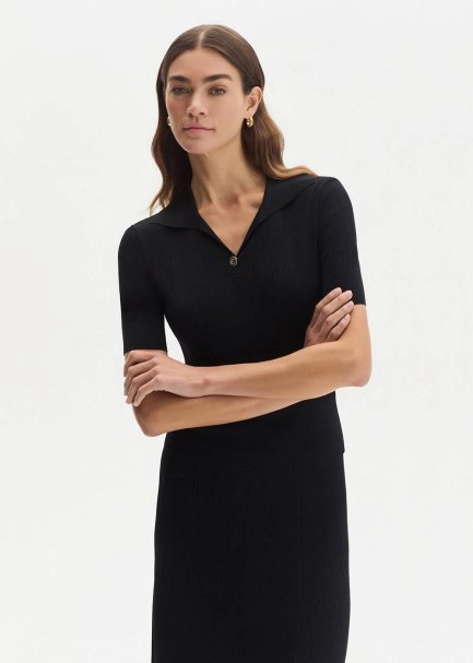 Black Polo Neck Knıt Top - 3