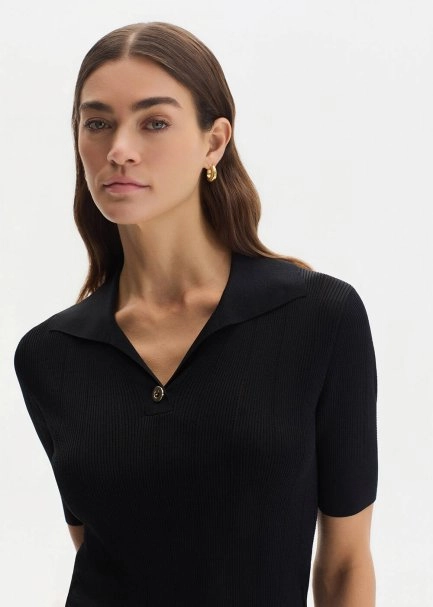 Black Polo Neck Knıt Top - 4