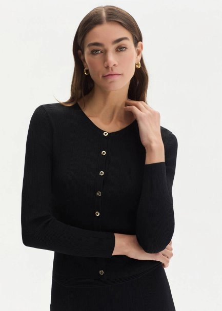 BLACK SLIM FIT KNIT CARDIGAN - 3