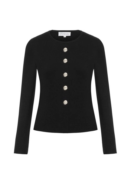BLACK SLIM FIT KNIT JACKET - 6