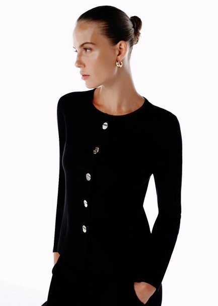 BLACK SLIM FIT KNIT JACKET - 4