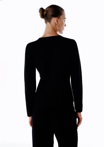 BLACK SLIM FIT KNIT JACKET - 5