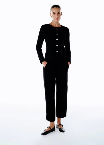 BLACK SLIM FIT KNIT JACKET - 2