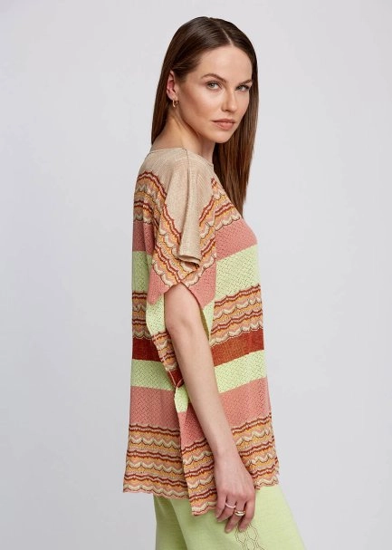 Boat Neck Pointelle Detail Knit Tunic - 4