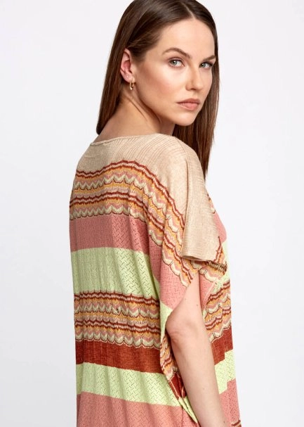 Boat Neck Pointelle Detail Knit Tunic - 7