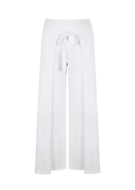 Bohemian Cropped White Knit Pants - 8