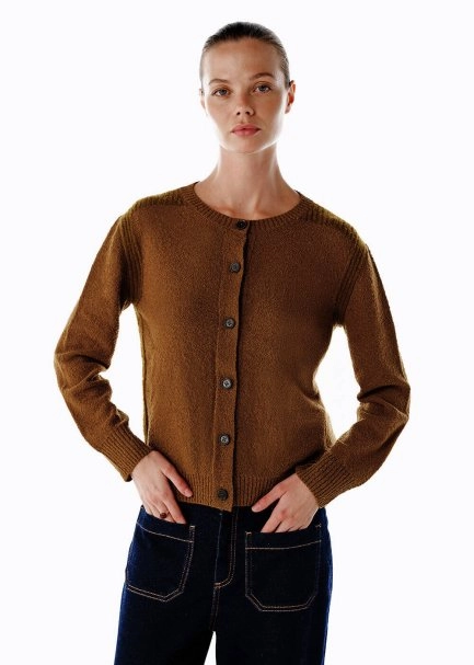 Bouclé Merino Yün Triko Hırka - 1