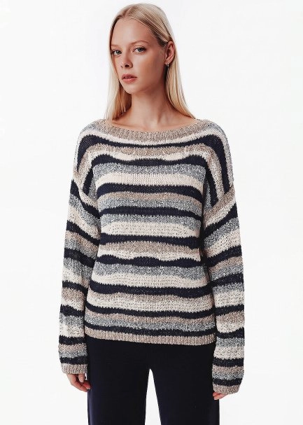 Boucle Knit Color Gradient Sweater - 3