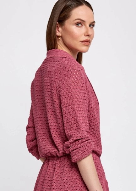 Braided Detail Pink Knit Jacket - 6