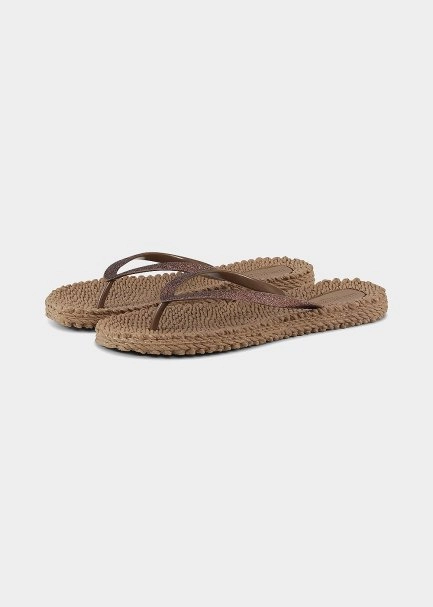 Brown Glitter Flip Flops | ILSE JACOBSEN - 3