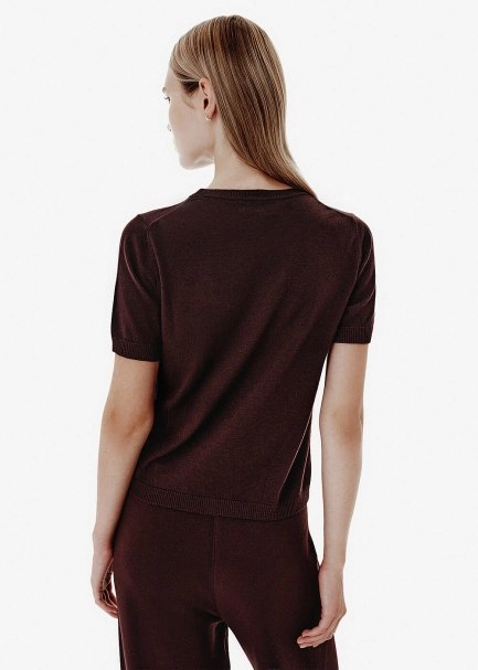 Brown Lounge Knit Top - 5