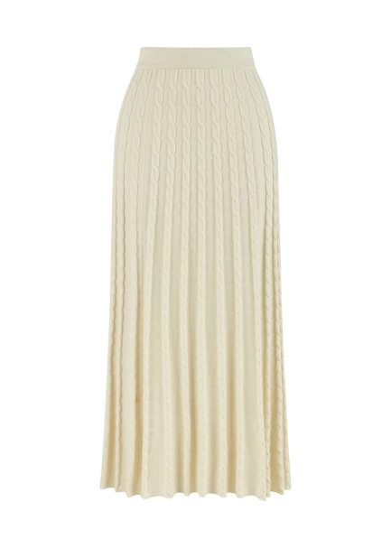 CABLE CONTRAST MIDI LEG PANNA KNIT SKIRT - 6