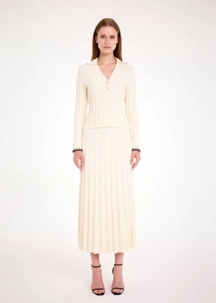 CABLE CONTRAST STRIPED PANNA SWEATER - 2