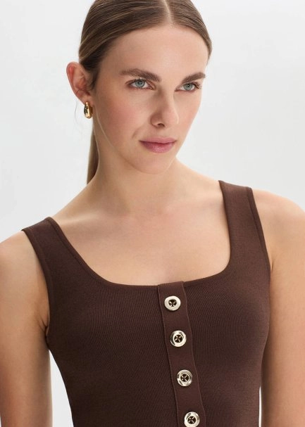 Cacao Crop Knıt Top - 2