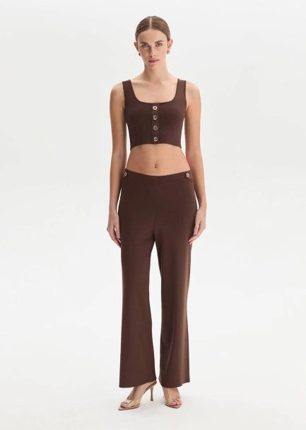 Cacao Crop Knıt Top - 3