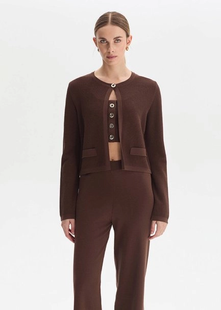 Cacao Regular Fıt Knıt Jacket - 1