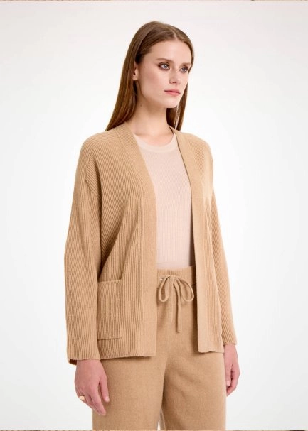 CAMEL CASHMERE KNIT CARDIGAN - 4