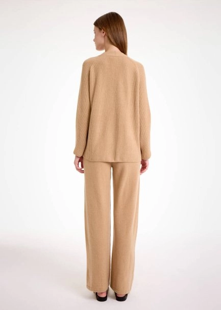CAMEL CASHMERE KNIT CARDIGAN - 5