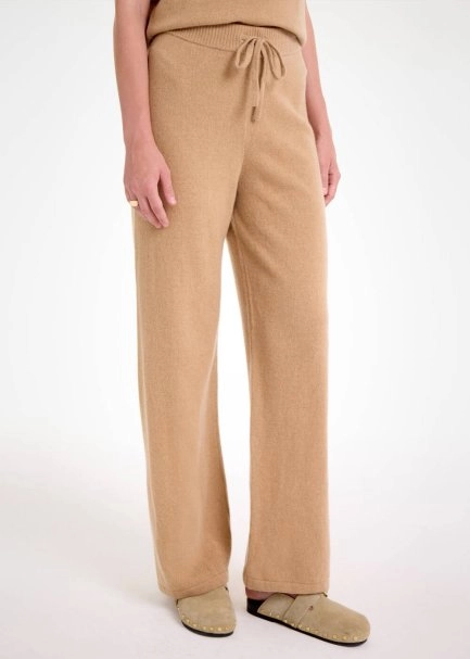 CAMEL CASHMERE KNIT PANTS - 4
