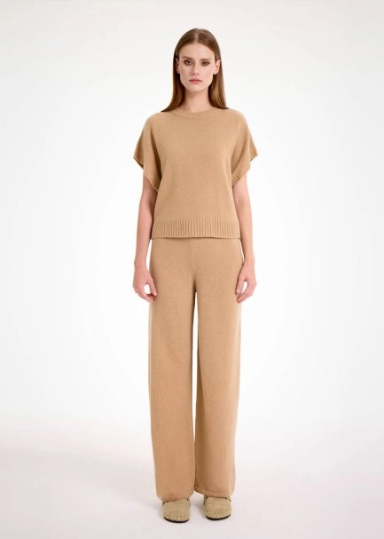 CAMEL CASHMERE KNIT TOP - 2
