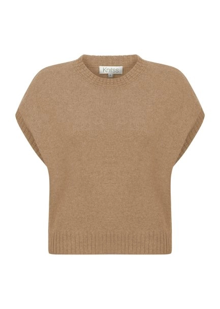 CAMEL CASHMERE KNIT TOP - 6