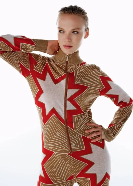 CAMEL ICONIC APRÈS SKI STAR PATTERNED KNIT JUMPSUIT - 2