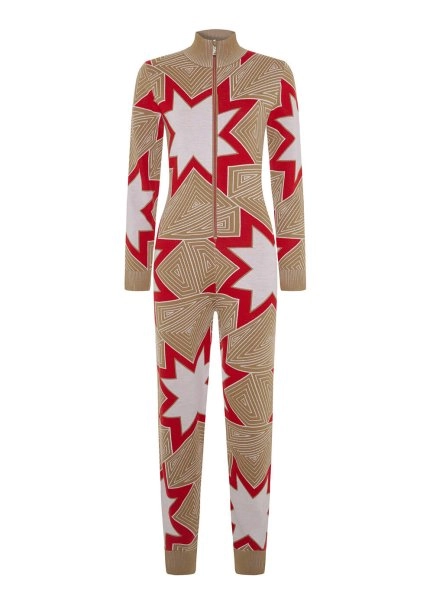 CAMEL ICONIC APRÈS SKI STAR PATTERNED KNIT JUMPSUIT - 6