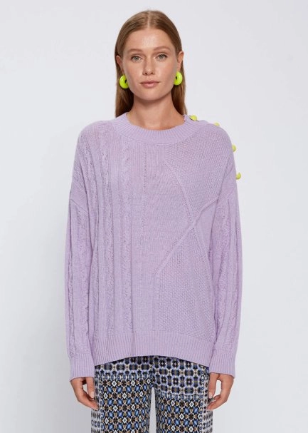 CASHMERE BLED CABLE SWEATER - 1