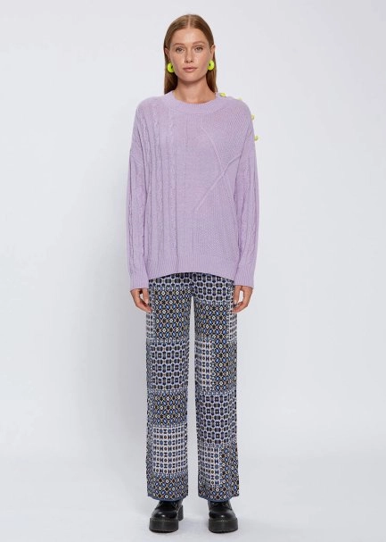 CASHMERE BLED CABLE SWEATER - 2